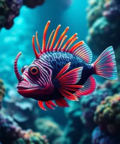 Tropical Deep Sea Anglerfish Paint by Numbers