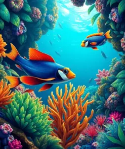 Tropical Deep Sea Foragers paint by numbers