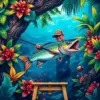 Tropical Deep Water Angler Paint By Numbers