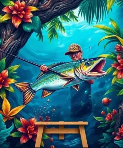 Tropical Deep Water Angler Paint By Numbers