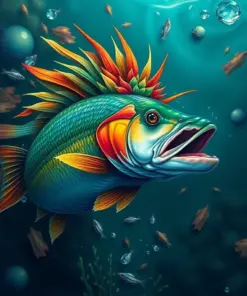 Tropical Deep Water Angler paint by numbers