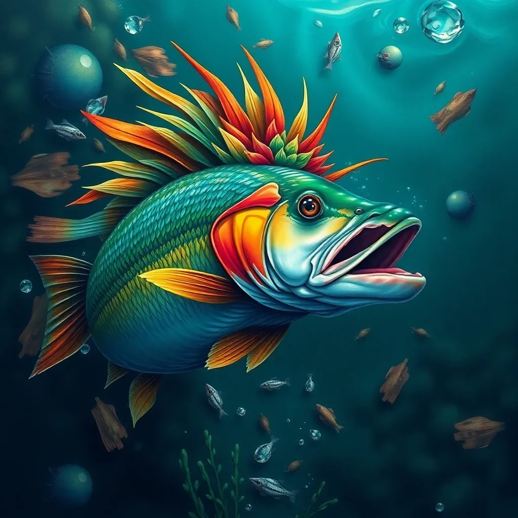 completed artwork display Tropical Deep Water Angler paint by numbers