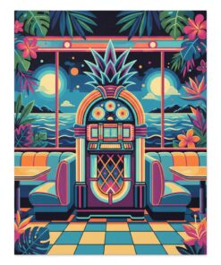 Tropical Diner Jukebox Glow Paint By Numbers