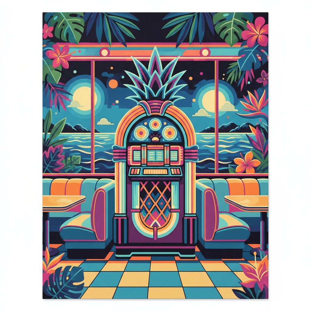 tropical-diner-jukebox-glow-paint-by-numbers-kit