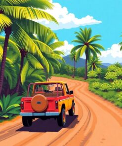 Tropical Dirt Road Drive Paint By Numbers