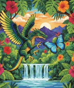 Tropical Drake Hunting Morpho Paint By Numbers