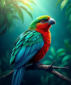 Tropical Emerald Canopy Bird Paint By Numbers