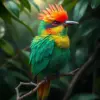 Tropical Emerald Canopy Bird paint by numbers