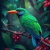 Tropical Emerald Canopy Bird Paint By Numbers