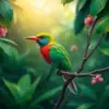 Tropical Emerald Canopy Bird Paint By Numbers