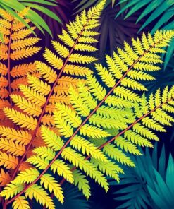 Tropical Equinox Fern Fronds Paint By Numbers