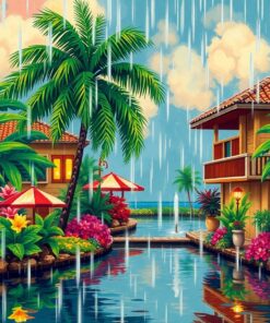 Tropical Estate Rainstorm Paint By Numbers