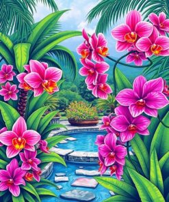 Vintage Orchids Paint Numbers