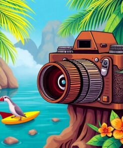 Tropical Explorer Camera Logs Paint By Numbers