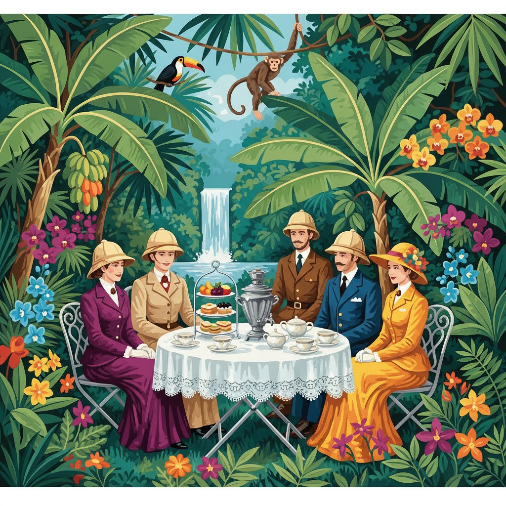 Tropical Explorer High Tea Paint By Numbers Kit - Victorian completed