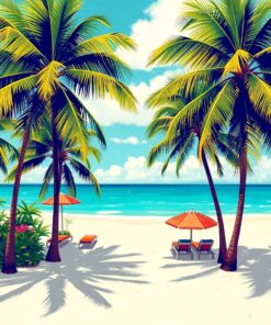 Beach Postcard Paint Numbers