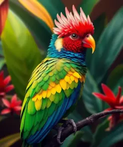 Tropical Farm Bird paint by numbers