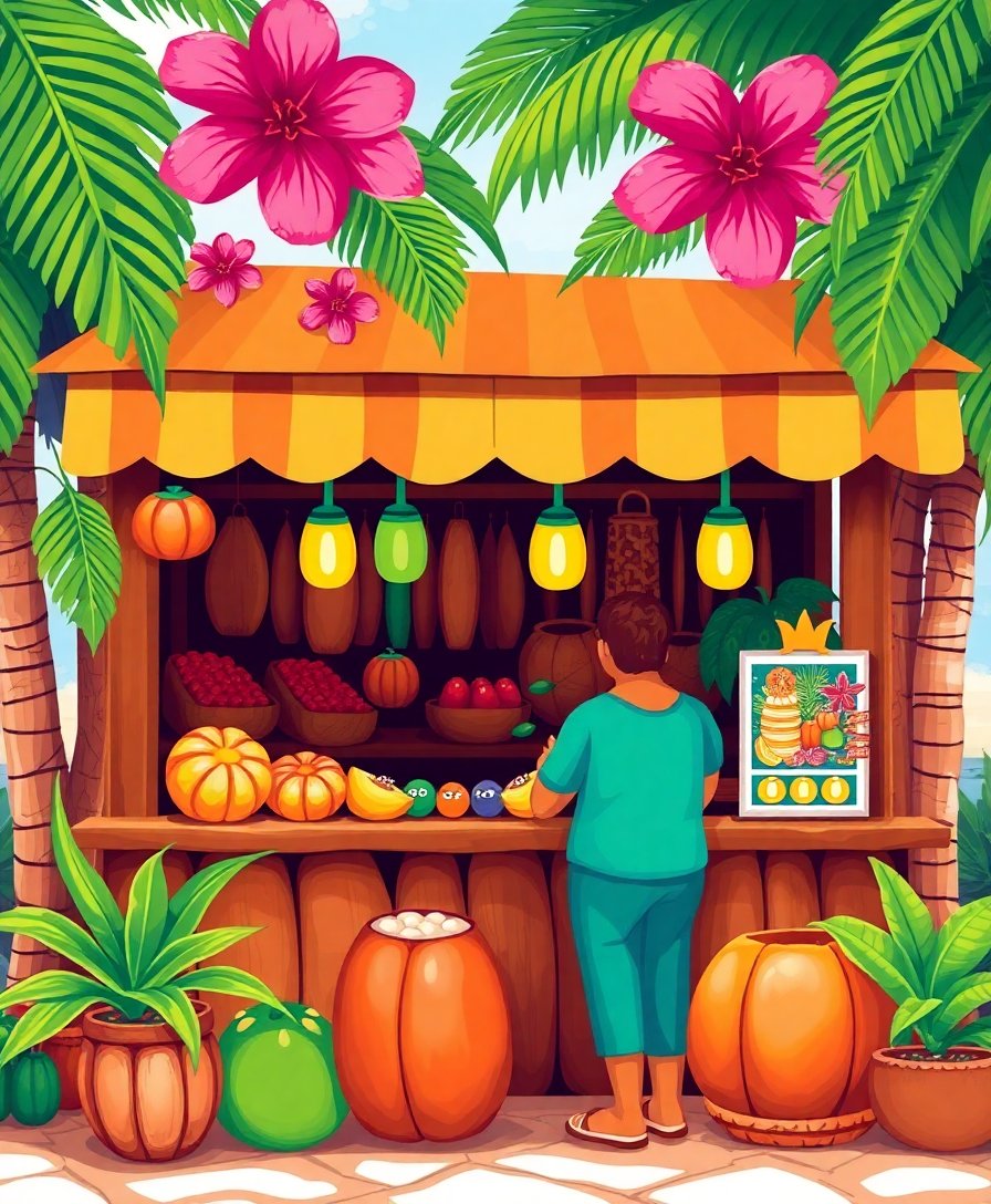 Coconut Stand Paint Numbers Coconut Stand Paint Numbers