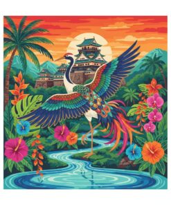 Tropical Feudal Crane Study Paint By Numbers