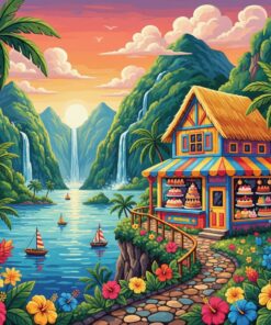 Tropical Fjord Pastry Shop Paint By Numbers