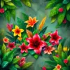 Tropical Flora Gaming Panel Paint By Numbers
