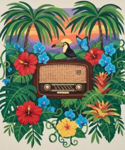 Tropical Flora Radio Setup Paint By Numbers