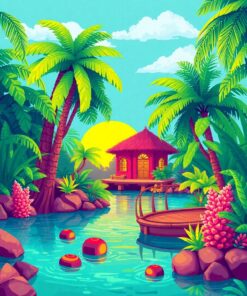 Pixel Oasis Paint Numbers