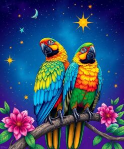 Stargazing Macaws Paint Numbers