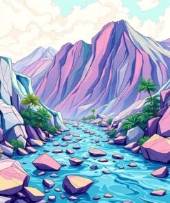 Tropical Glacial Melt River Paint By Numbers