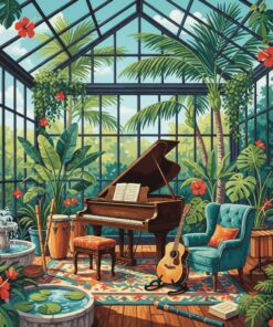Tropical Glasshouse Music Room Paint By Numbers