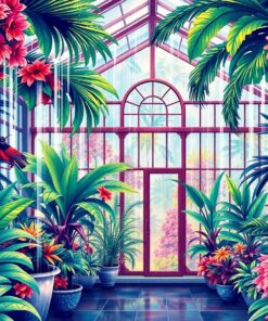 Tropical Glasshouse Rain Showers Paint By Numbers