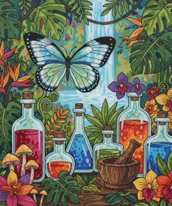 Tropical Glasswing Apothecary Paint By Numbers