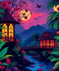 Tropical Gothic Twilight Paint By Numbers