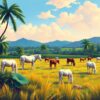 Tropical Grazers Realistic Pasture Paint By Numbers