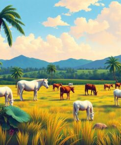 Tropical Grazers Realistic Pasture Paint By Numbers