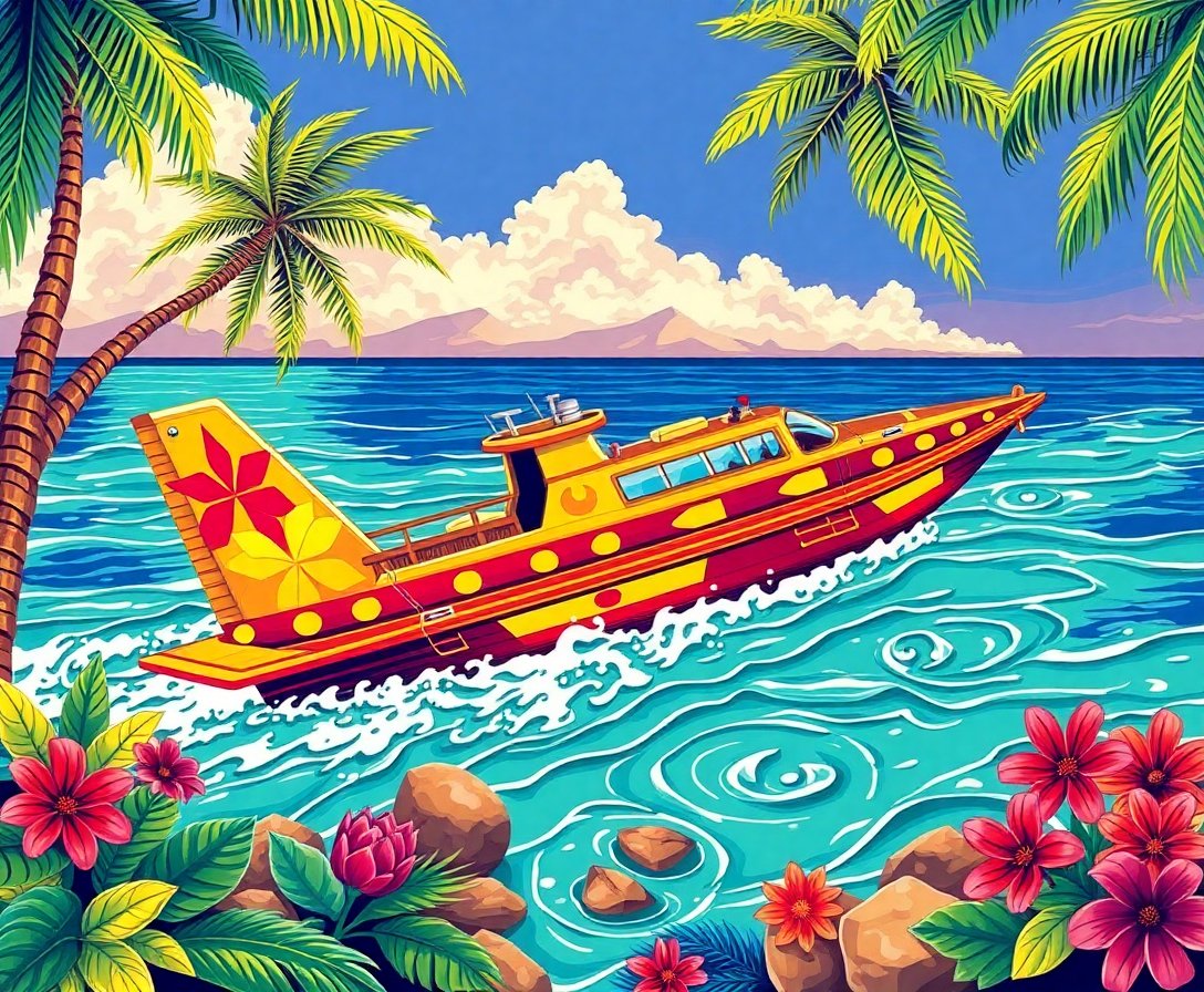 Tropical Heights Brass Navigator Paint By Numbers Kit completed