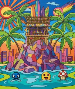 Tropical High Top Oasis Paint By Numbers