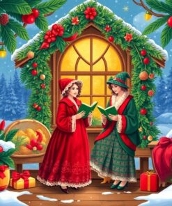 Caroling Scene Paint Numbers