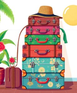 Tropical Hotel Baggage Stack Paint By Numbers