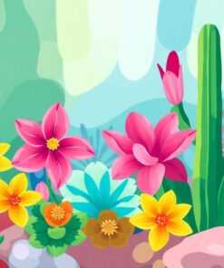 Tropical Hued Desert Bloom Paint By Numbers