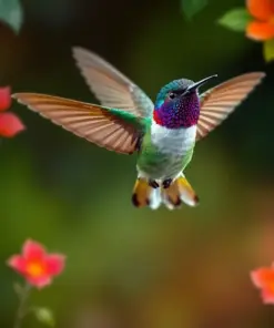Tropical Hummingbird Hover paint by numbers