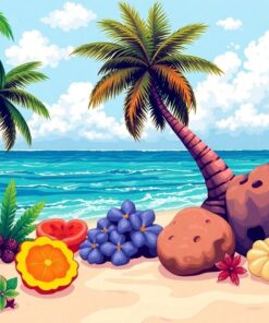 Tropical Island Beach Finds Paint By Numbers