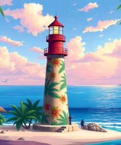 Tropical Island Beacon Paint By Numbers