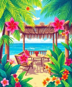 Cabana Blooms Paint Numbers