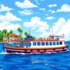 Tropical Island Ferry Paint By Numbers