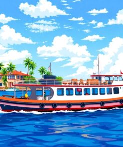 Tropical Island Ferry Paint By Numbers