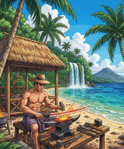 Tropical Island Katana Maker Paint By Numbers