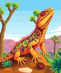 Tropical Joshua Tree Reptile Paint By Numbers