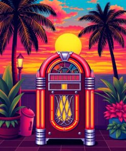 Jukebox Sunset Paint Numbers