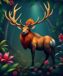 Tropical Jungle Monarch Elk Paint By Numbers